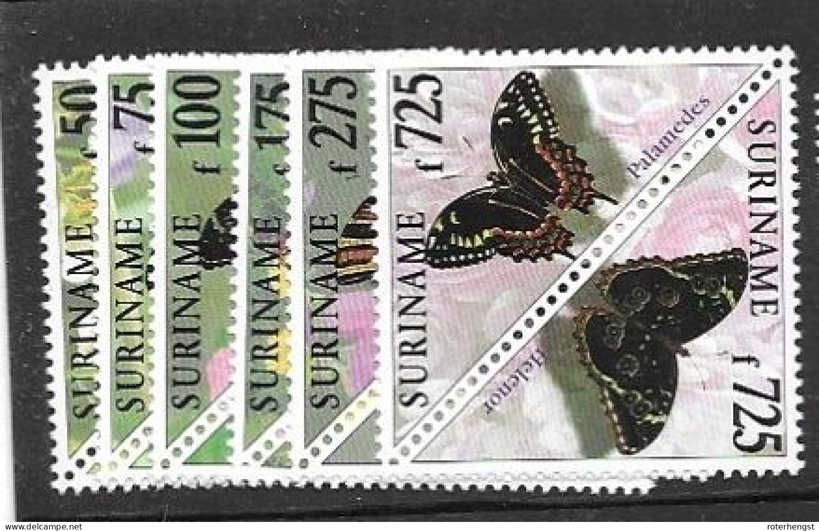 Surinam Mnh ** 1998 Butterfly Set 25 Euros - Suriname