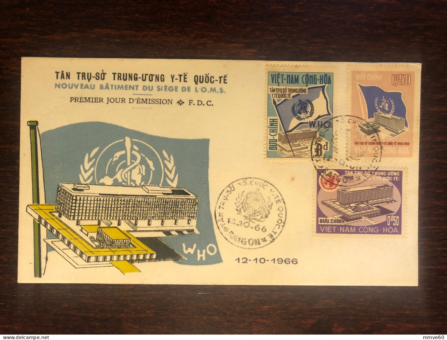 VIETNAM SOUTH FDC COVER 1966 YEAR WHO OMS HEALTH MEDICINE STAMPS - Vietnam