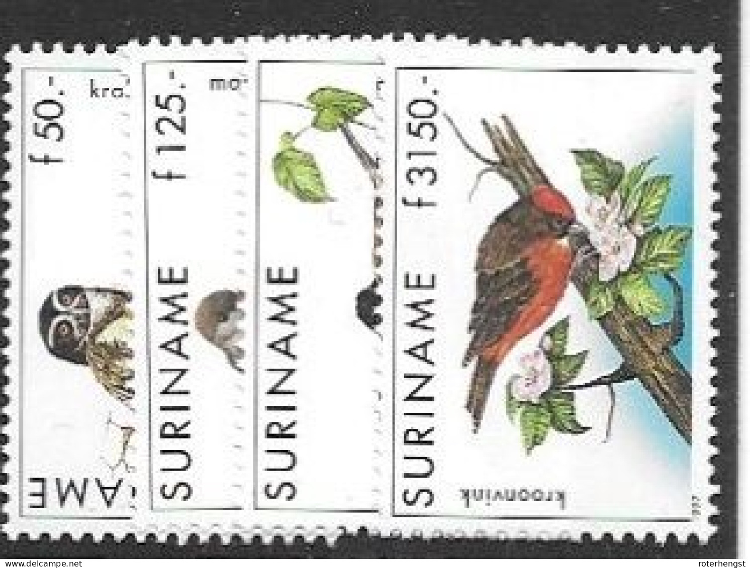 Surinam Mnh ** 1997 Bird Set 32 Euros - Surinam