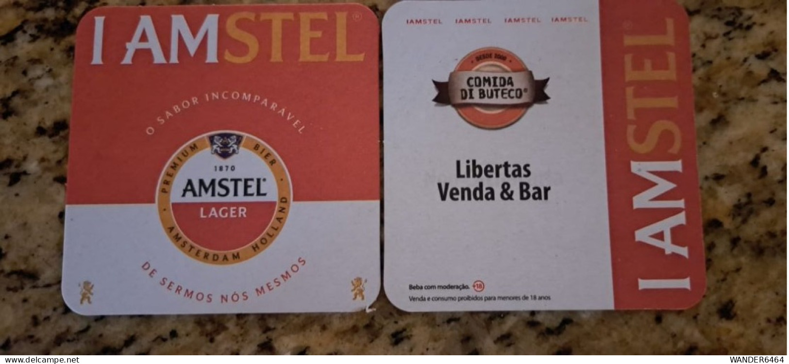 AMSTEL HISTORIC SET BRAZIL BREWERY  BEER  MATS - COASTERS #028 LIBERTAS VENDA & BAR - Sotto-boccale