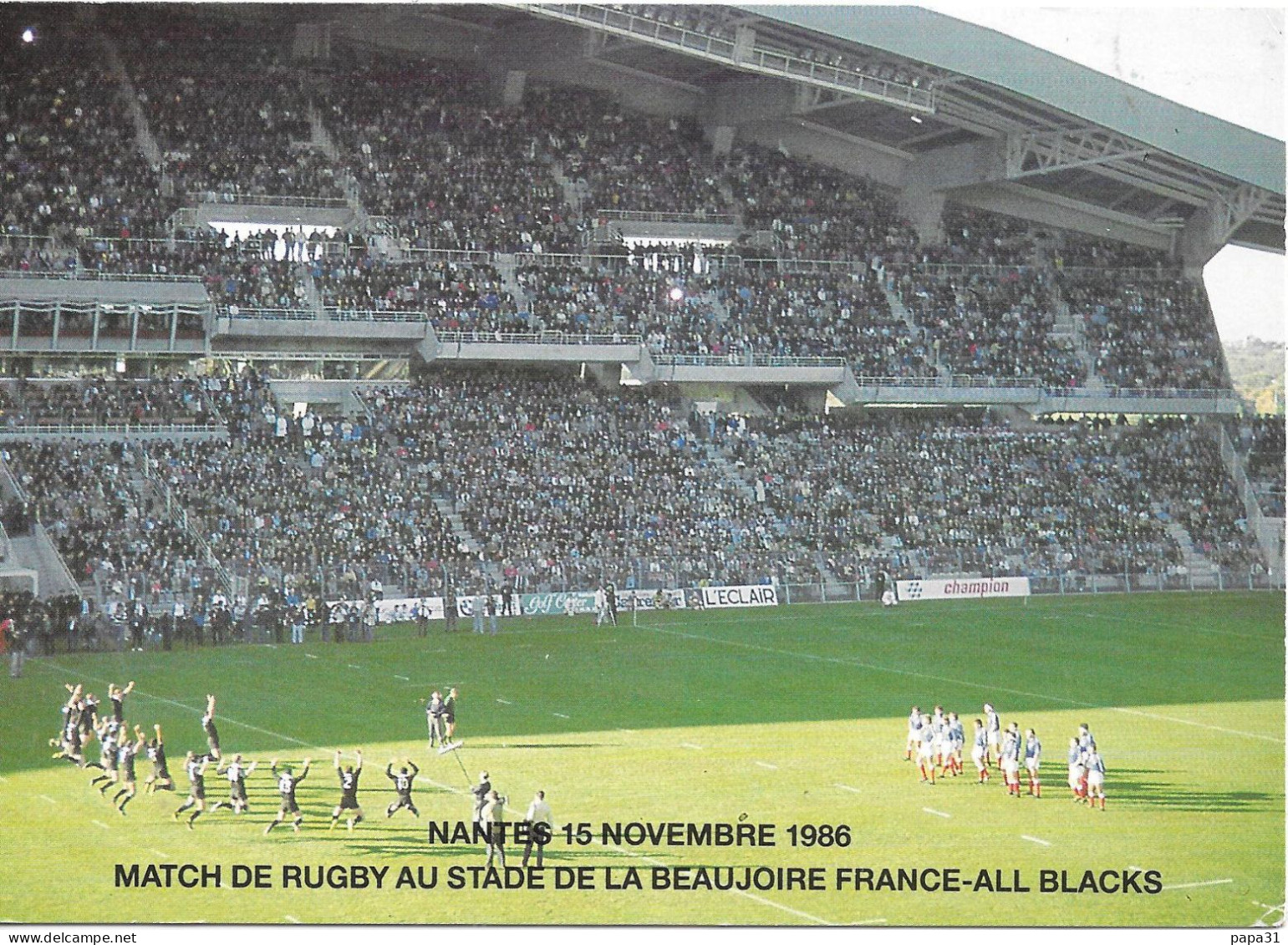 MATCH DE RUGBY FRANCE - ALL BLACKS   AU STADE DE LA BEAUJOIRE - NANTES  15 Novembre 1986 - Rugby