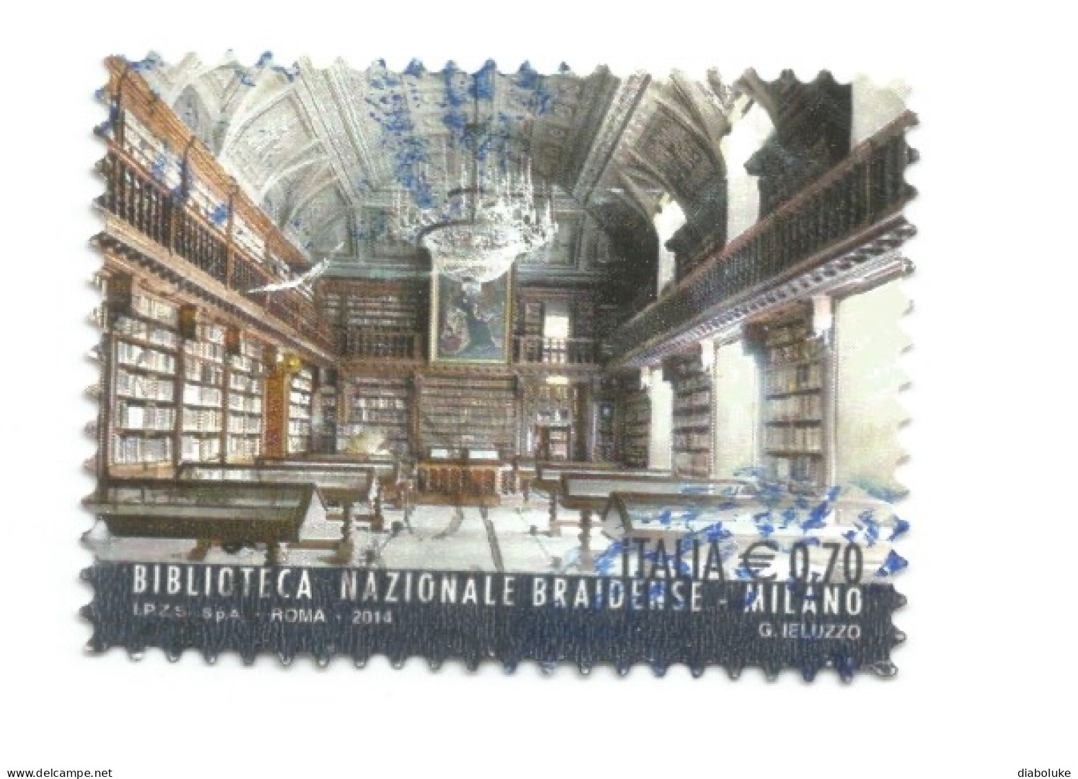 (REPUBBLICA ITALIANA) 2014, BIBLIOTECA NAZIONALE BRAIDENSE, MILANO - Serie Di 1 Francobollo Usato - 2011-20: Oblitérés