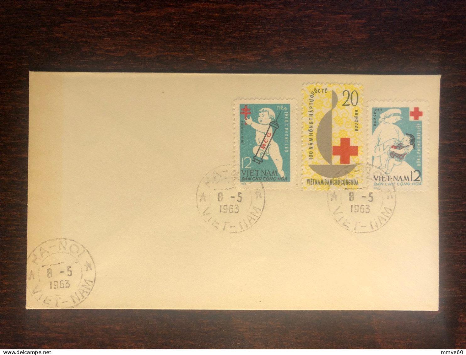 VIETNAM NORTH  FDC COVER 1963 YEAR RED CROSS TUBERCULOSIS BCG HEALTH MEDICINE STAMPS - Viêt-Nam