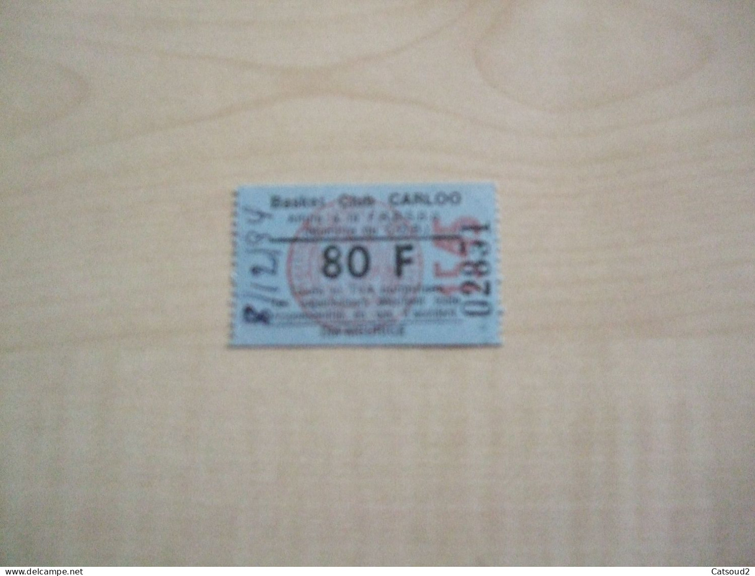 Ancien Ticket BASKET CLUB CARLOO - Eintrittskarten