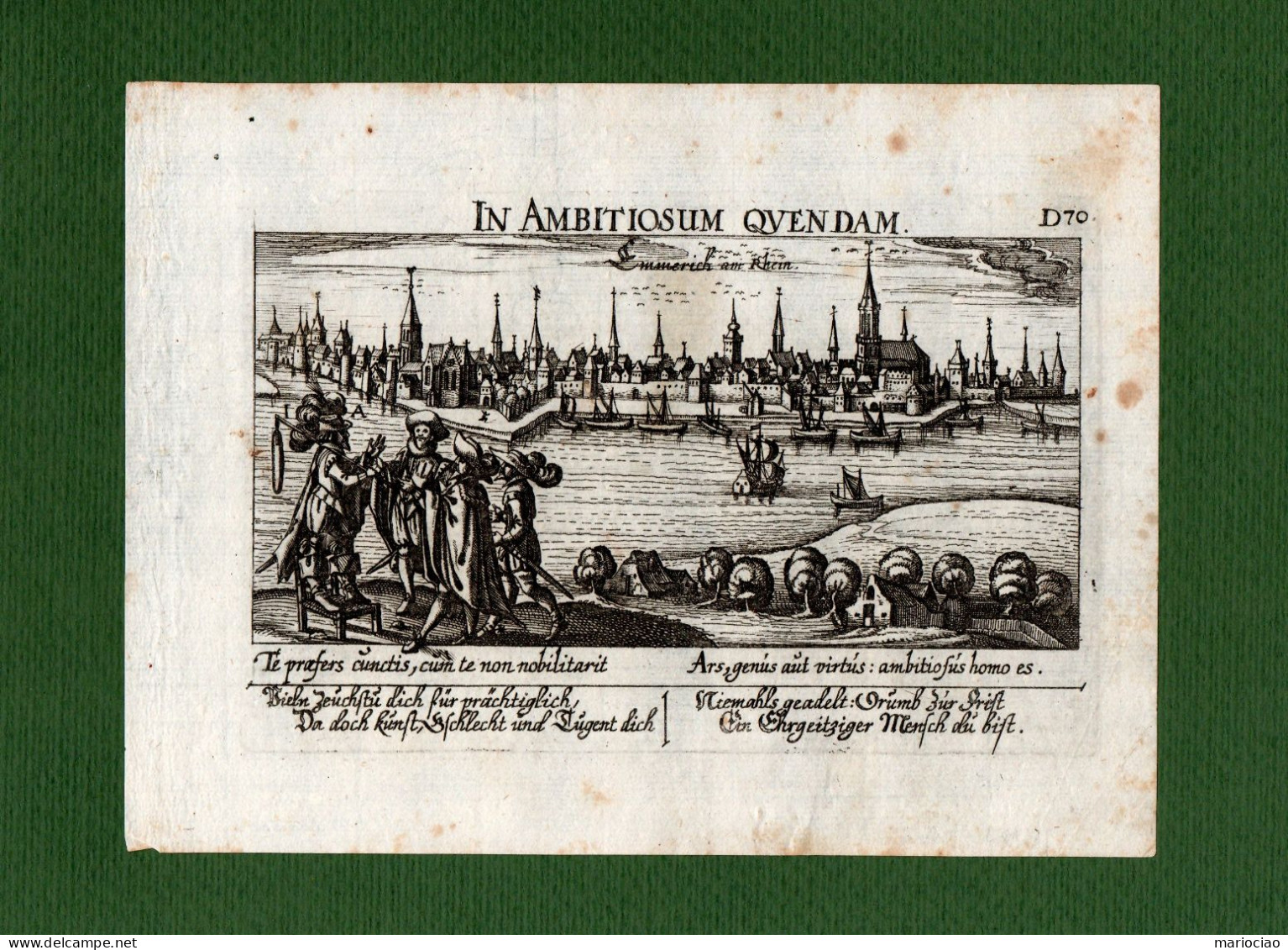 ST-DE EMMERICH AM RHEIN 1630~ Daniel Meisner - In Ambitiosum Quendam - Estampes & Gravures