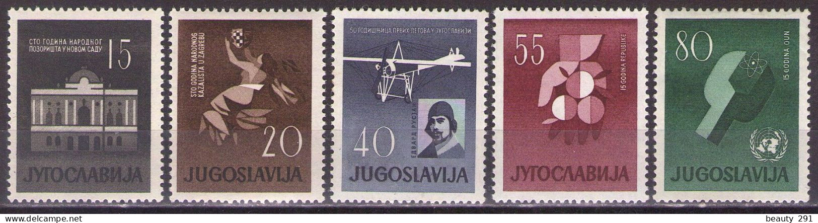 Yugoslavia 1960 - Significant Jubilees - Mi 930-934 - MNH**VF - Unused Stamps