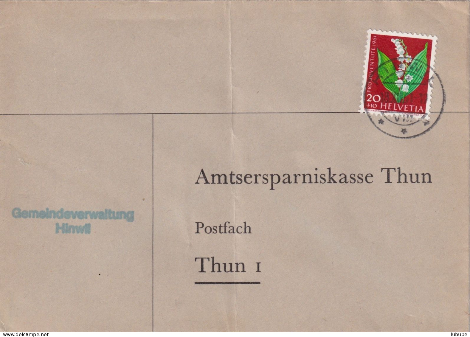 Motiv Brief  "Gemeindeverwaltung Hinwil"        1961 - Lettres & Documents