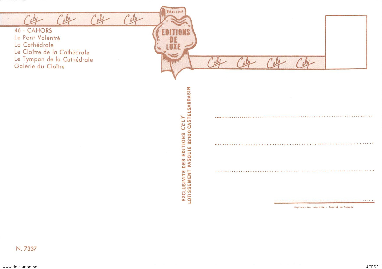 CAHORS   Diverses Vues     43  (scan Recto Verso)MH2912 - Cahors
