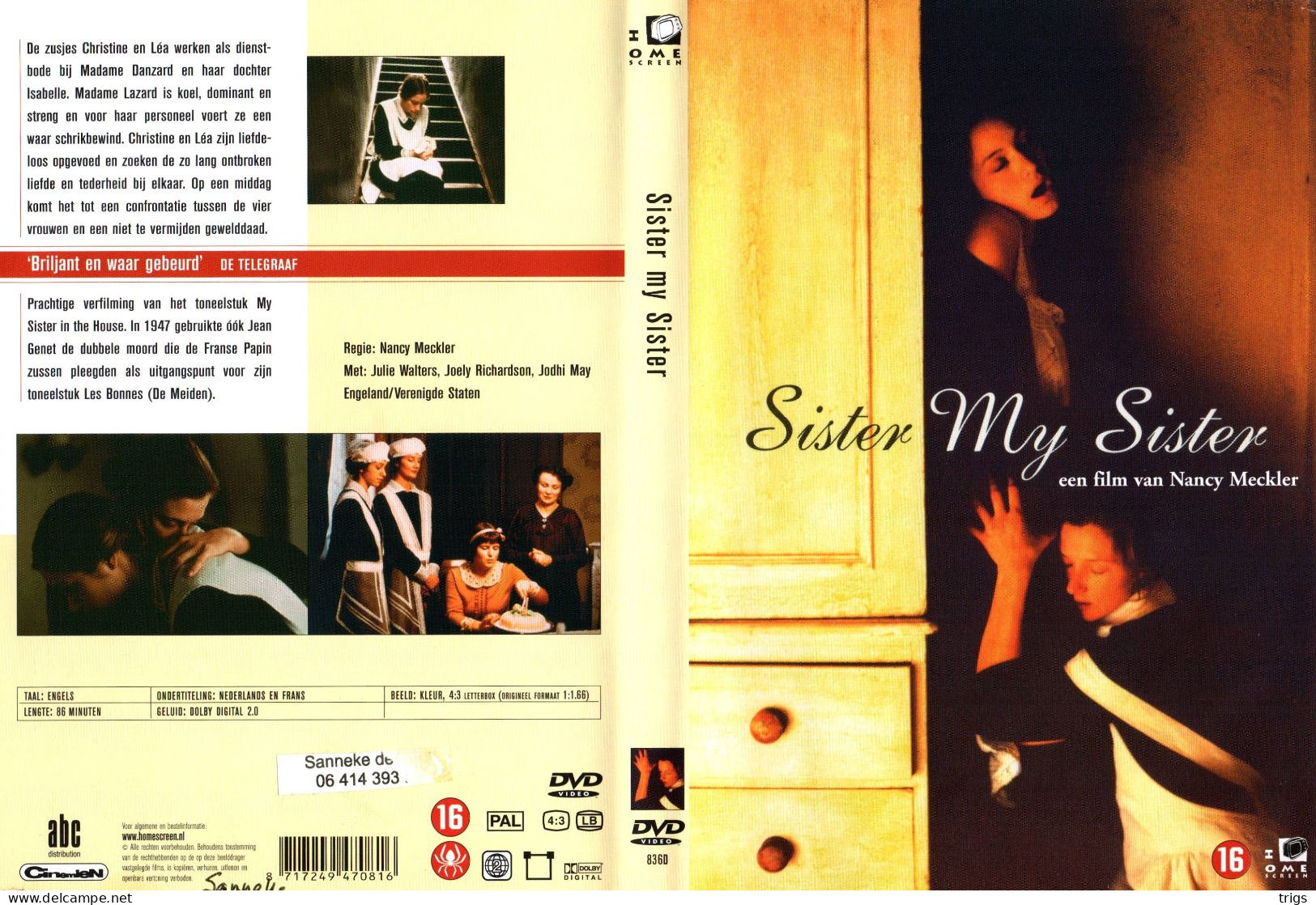 DVD - Sister My Sister - Dramma