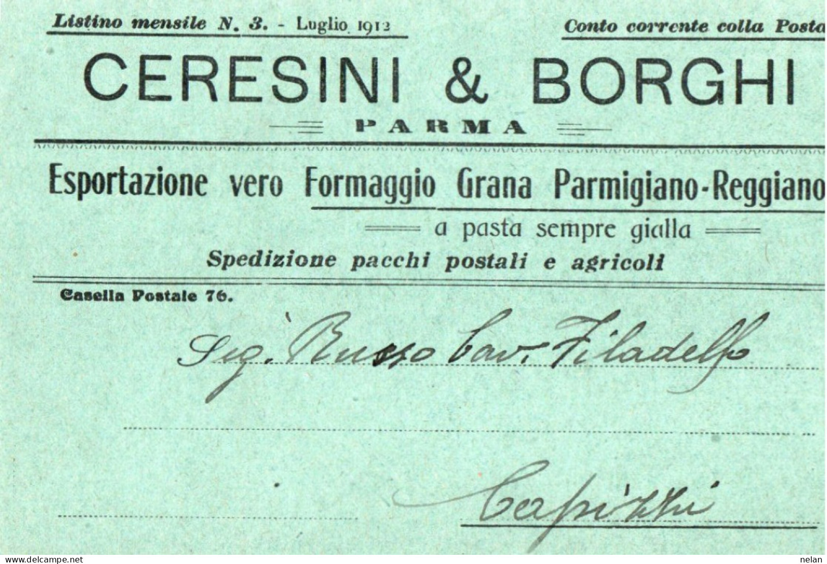 CARTOLINA COMMERCIALE - CERESINI & BORGHI - PARMA - Parma
