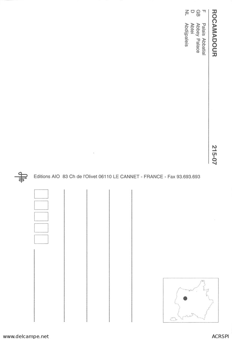 ROCAMADOUR    Le Palais Abbatial     26 (scan Recto Verso)MH2917 - Rocamadour