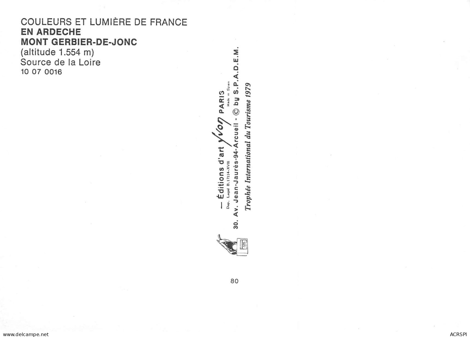 ARDECHE MONT GERBIER DE JONC  Source De La Loire   5 (scan Recto Verso)MH2919 - Saint Péray