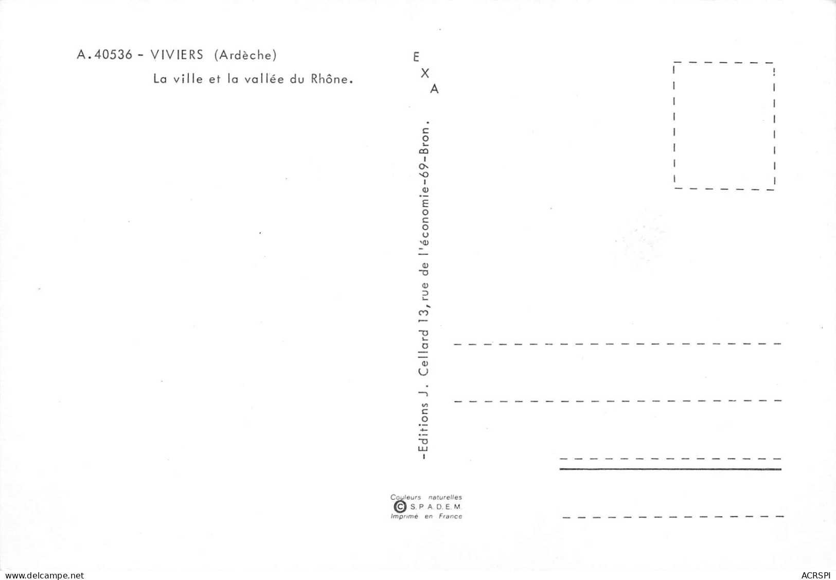 VIVIERS  Vue Du Ciel De La Ville Et La Vallée Du Rhône   1 (scan Recto Verso)MH2923 - Viviers