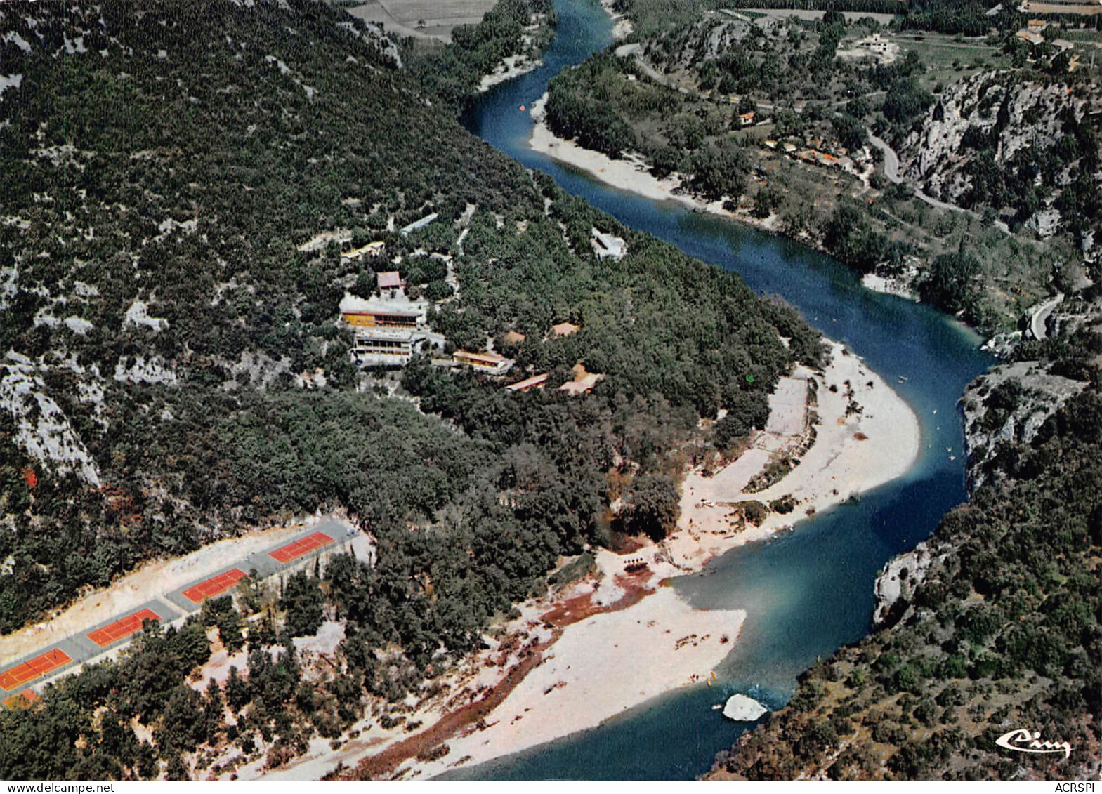 VALLON PONT D'ARC    L'U.A.S.P.T.T.     Vue Aérienne    25 (scan Recto Verso)MH2924 - Vallon Pont D'Arc