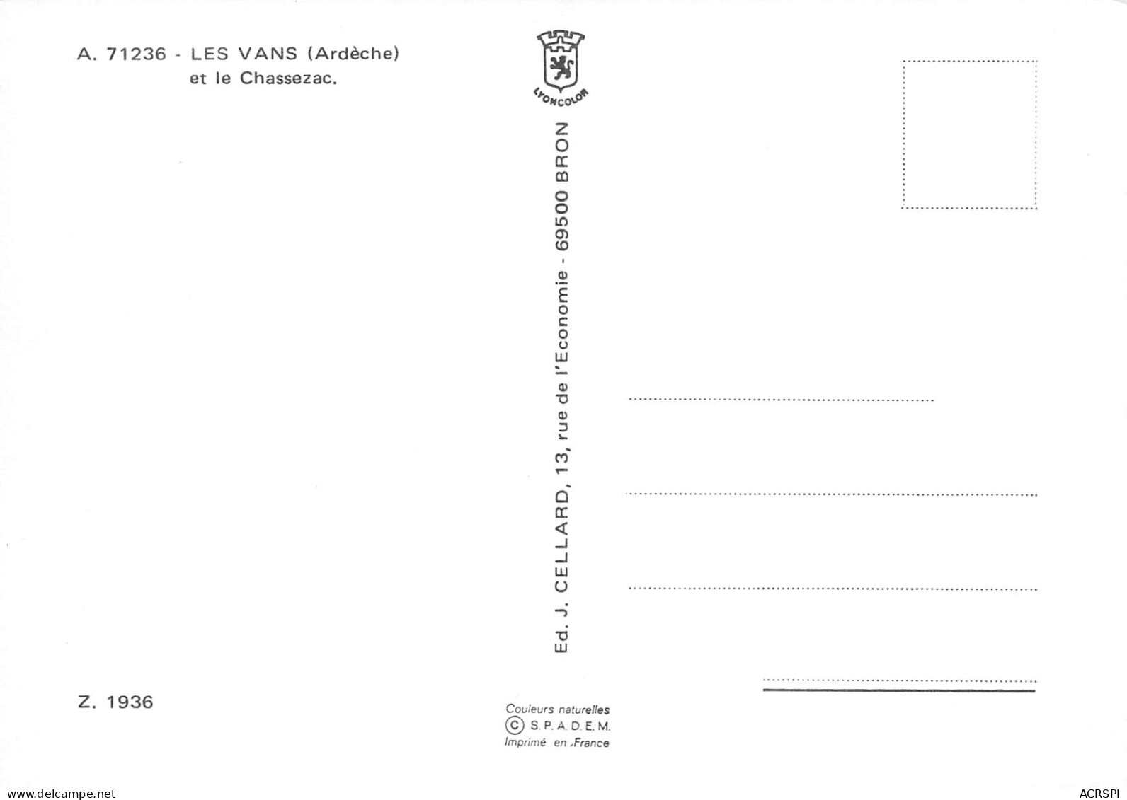 LES VANS  Vue Générale Et Le Chassezac   23 (scan Recto Verso)MH2925 - Les Vans