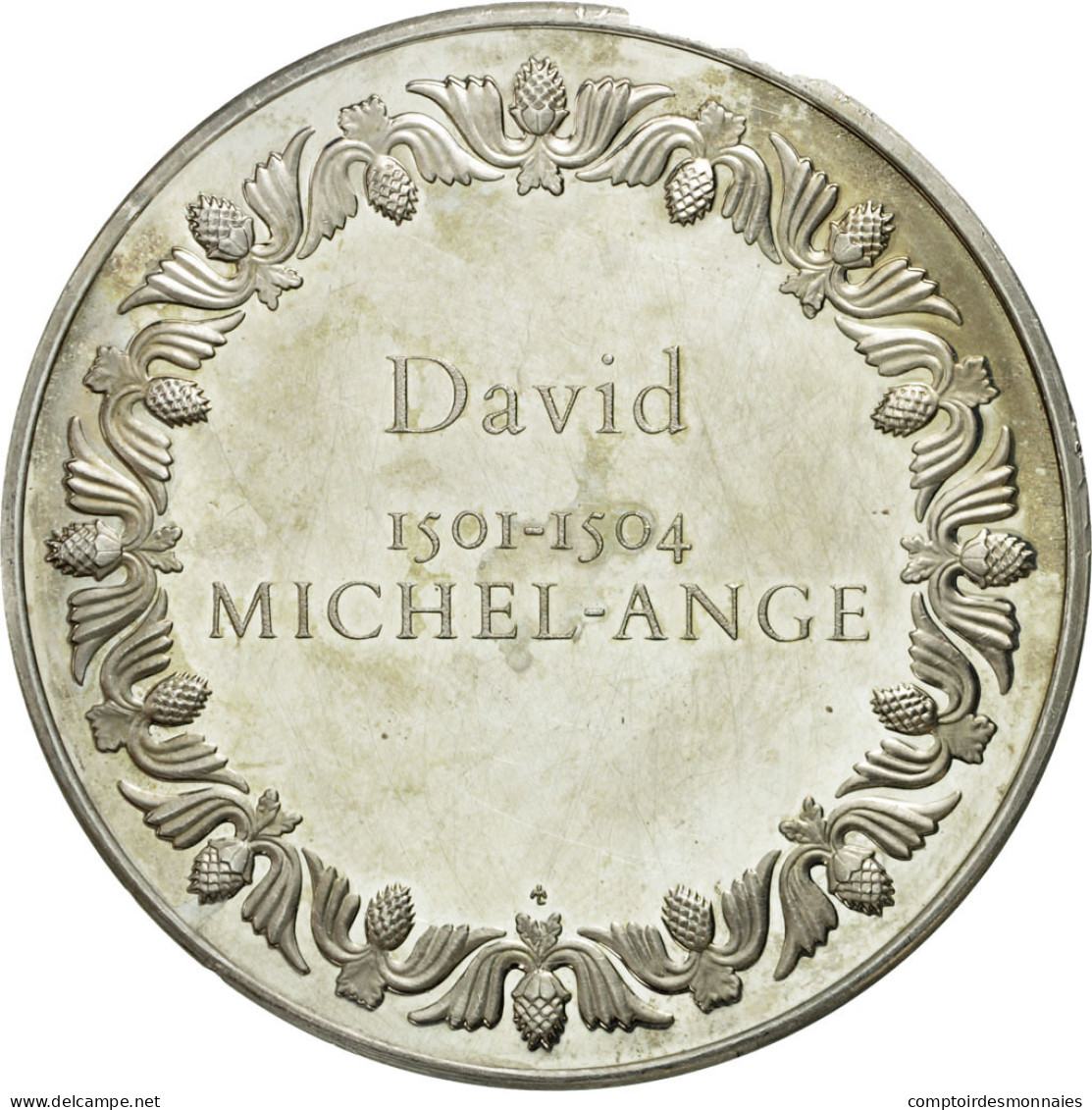 France, Médaille, David, Michel-Ange, SUP+, Argent - Other & Unclassified