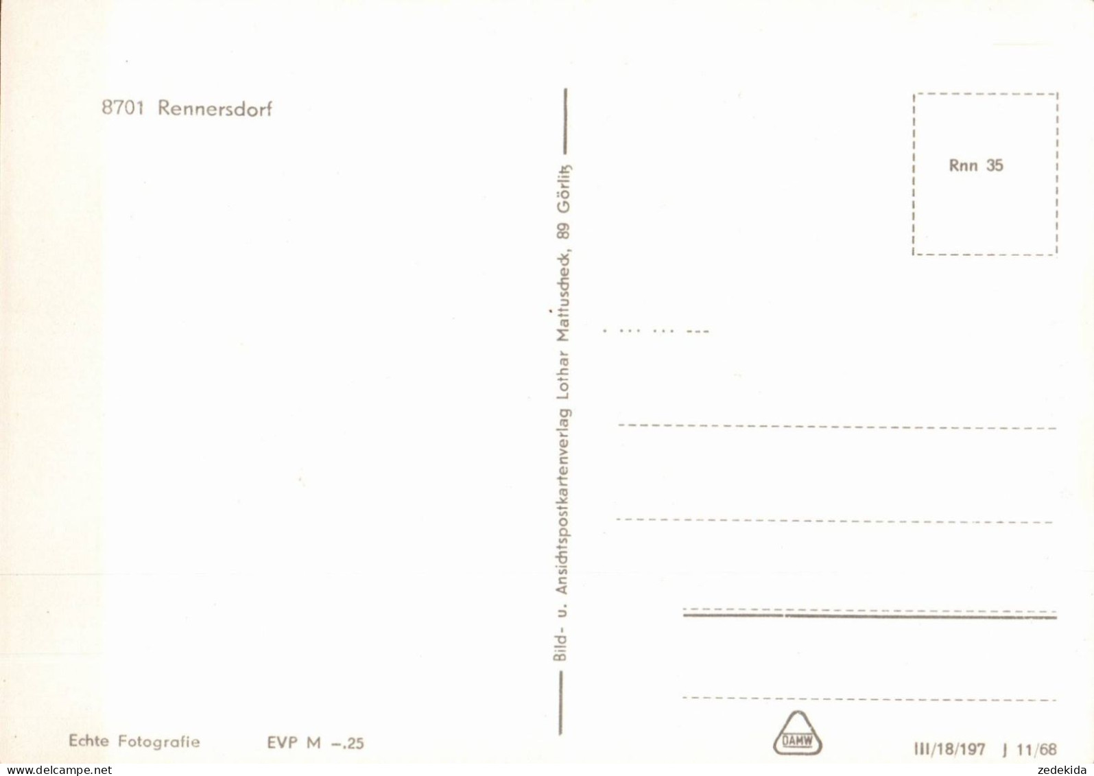 H1978 - TOP Rennersdorf - Konsum Industriewaren Gaststätte Rittermühle Schule - Lothar Mattuscheck - Loebau