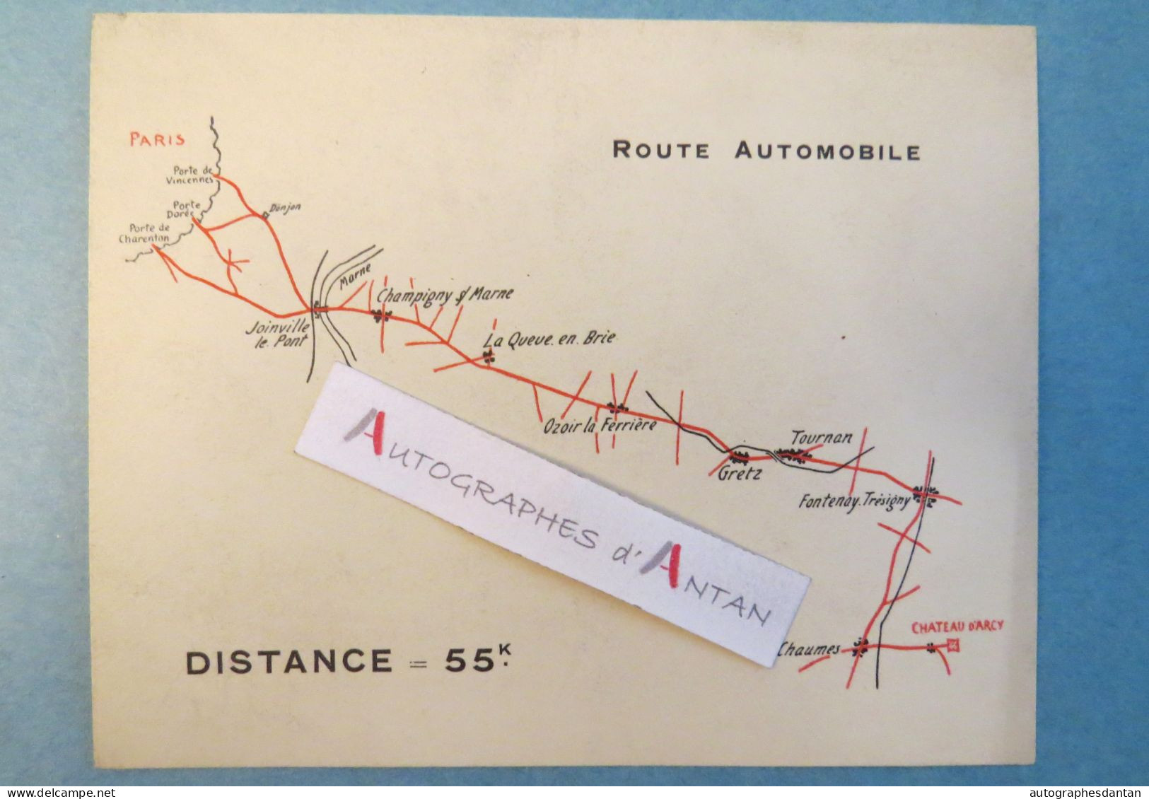 ● JC CHARPENTIER - Chasse à ARCY - Château - Plan Route Automobile Au Verso - Carton D'invitation - Visitenkarten