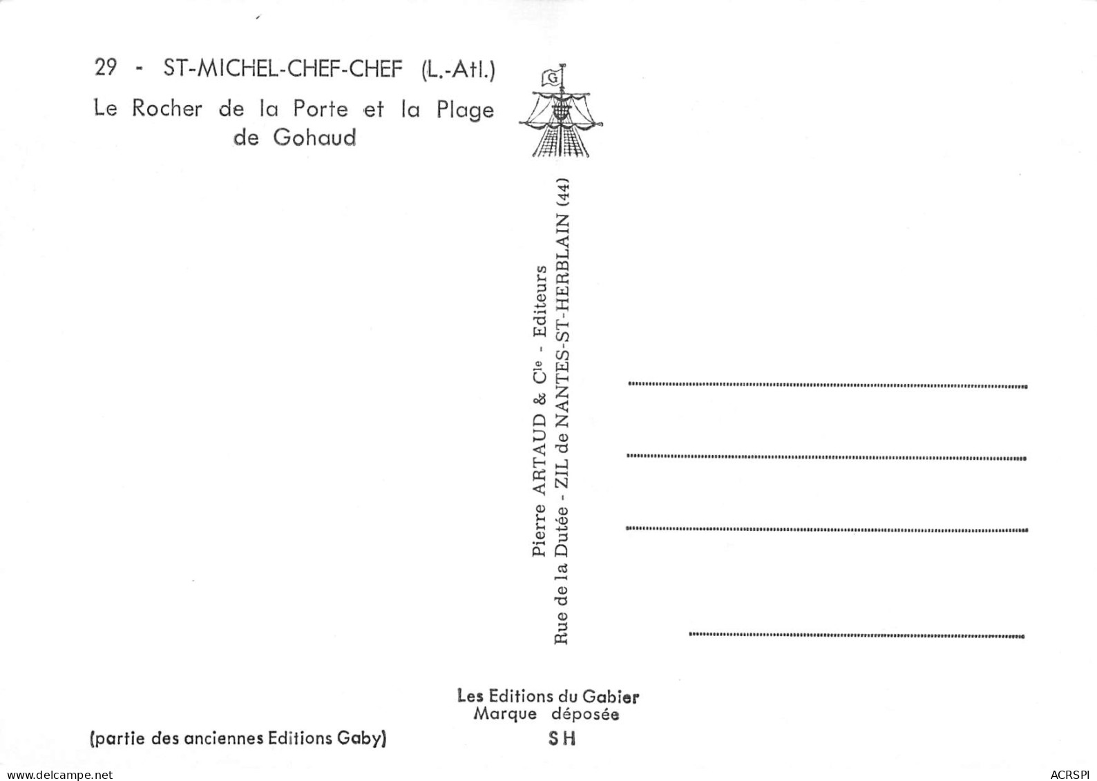 SAINT MICHEL CHEF CHEF   Le Rocher De La Porte Et La Plage De Gohaud   13   (scan Recto Verso)MH2929 - Saint-Michel-Chef-Chef