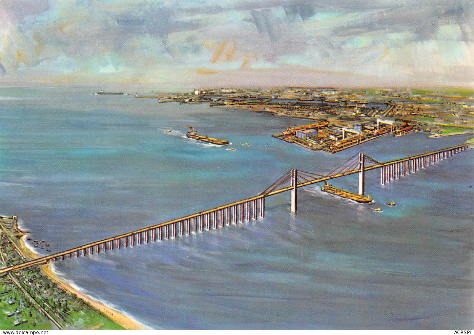 SAINT-NAZAIRE  Peinture  - Le Pont De Saint-Nazaire-Mindin     18  (scan Recto Verso)MH2931 - Saint Nazaire