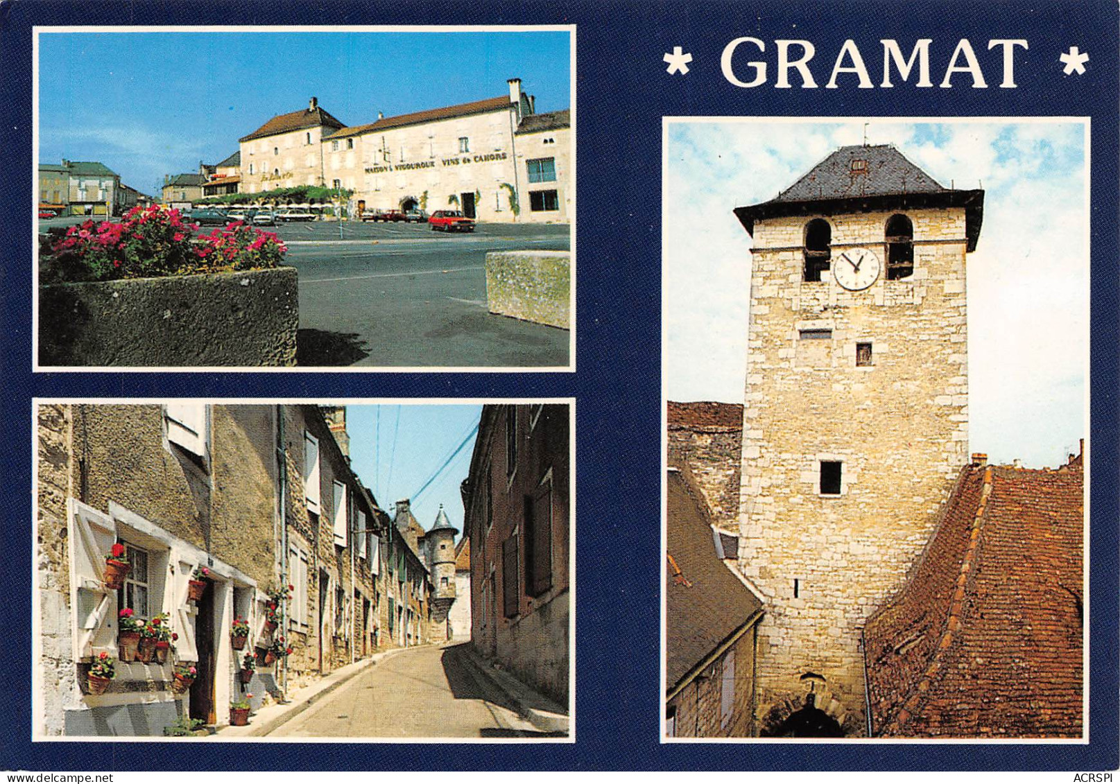 GRAMAT   La Place, Le Beffroi, La Rue St Roch     25 (scan Recto Verso)MH2933 - Gramat