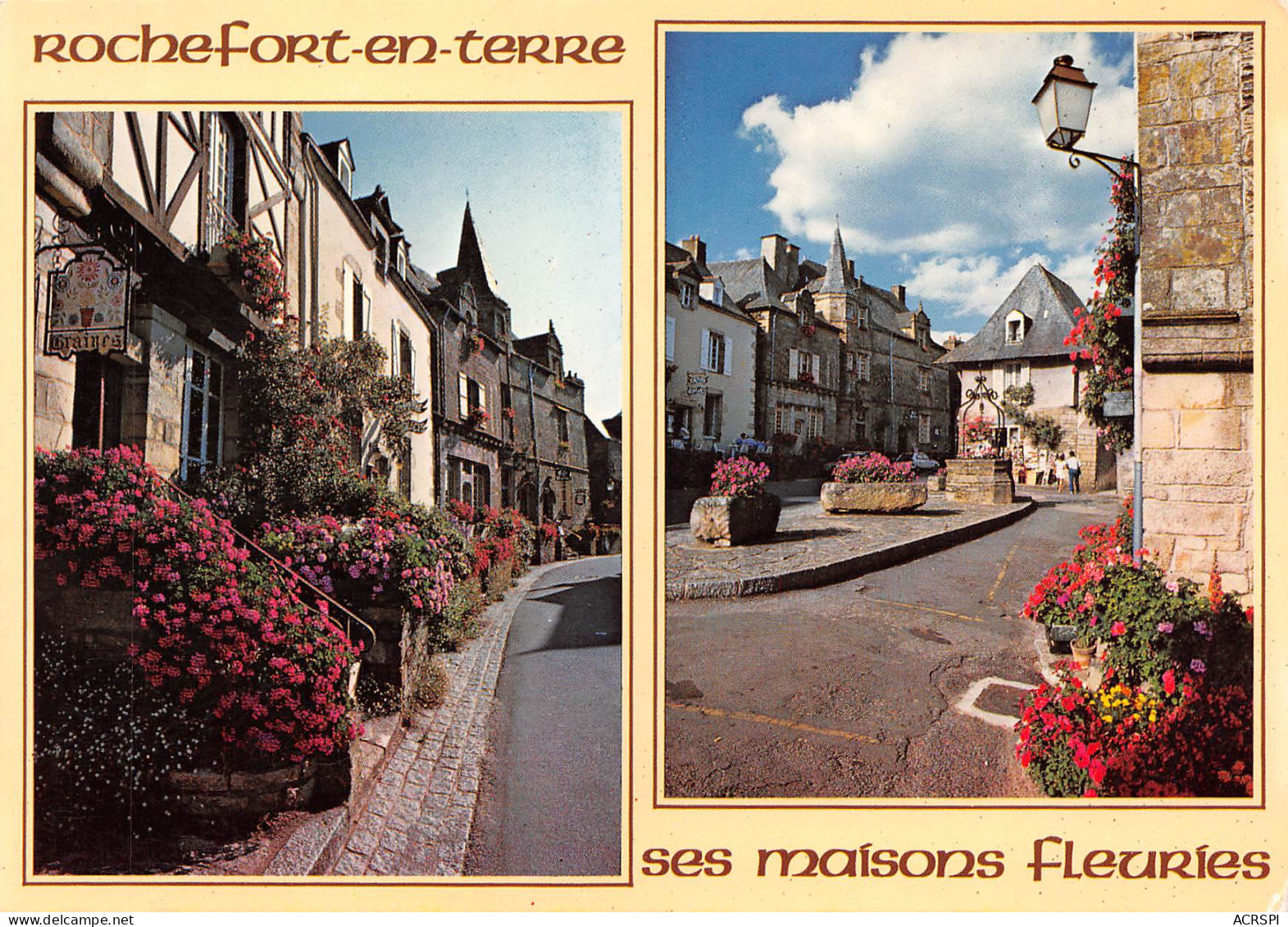 ROCHEFORT-EN-TERRE   Ses Maisons Fleuries    1 (scan Recto Verso)MH2936 - Rochefort En Terre