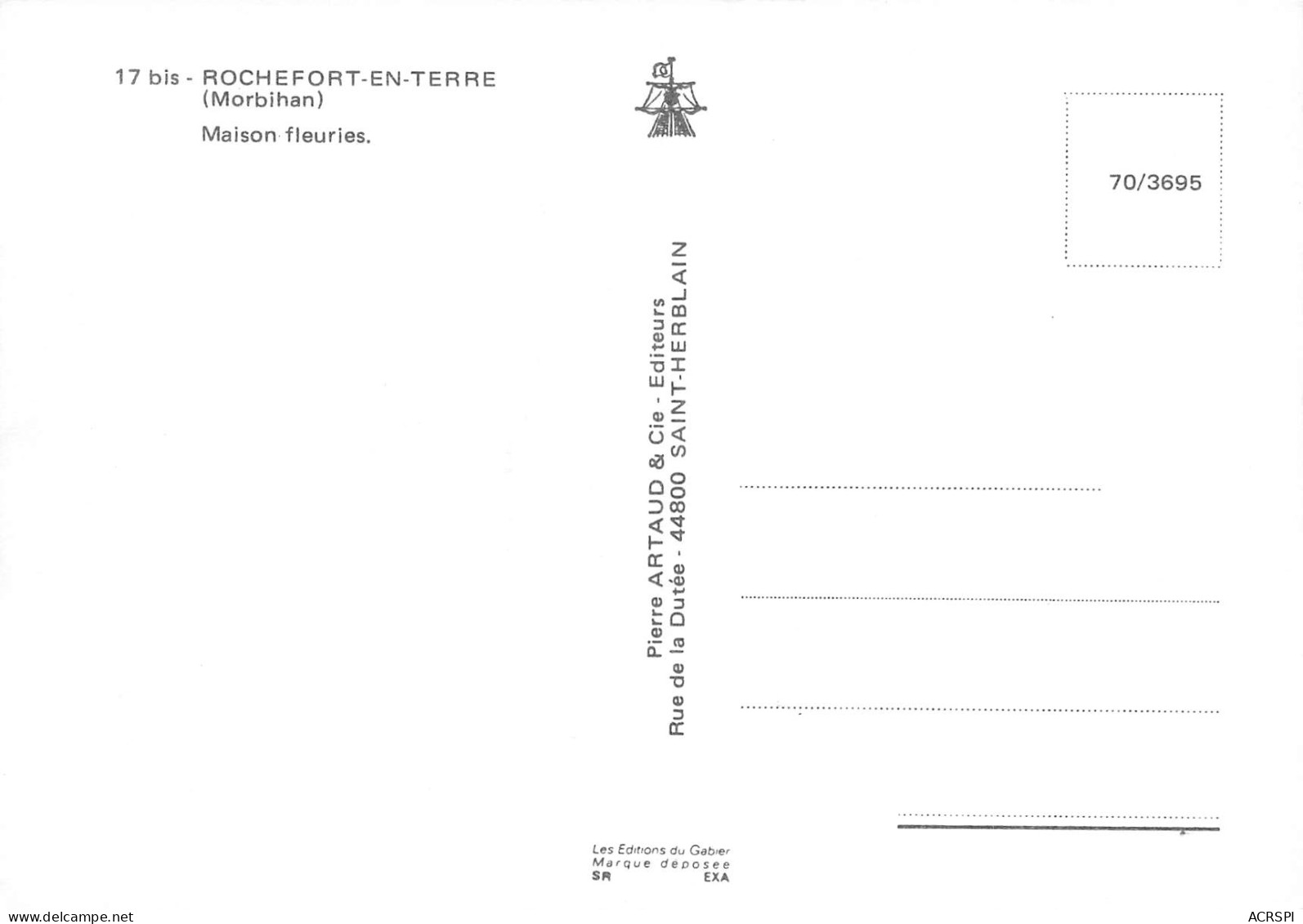 ROCHEFORT EN TERRE   Maisons Fleuries    5 (scan Recto Verso)MH2936 - Rochefort En Terre