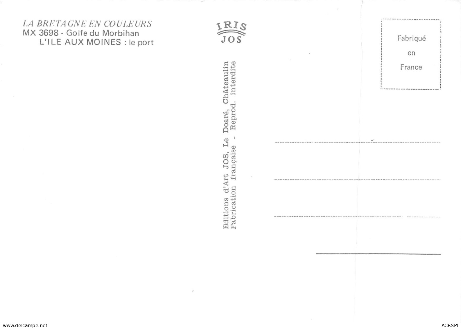 ILE AUX MOINES    Le Port   23 (scan Recto Verso)MH2939 - Ile Aux Moines