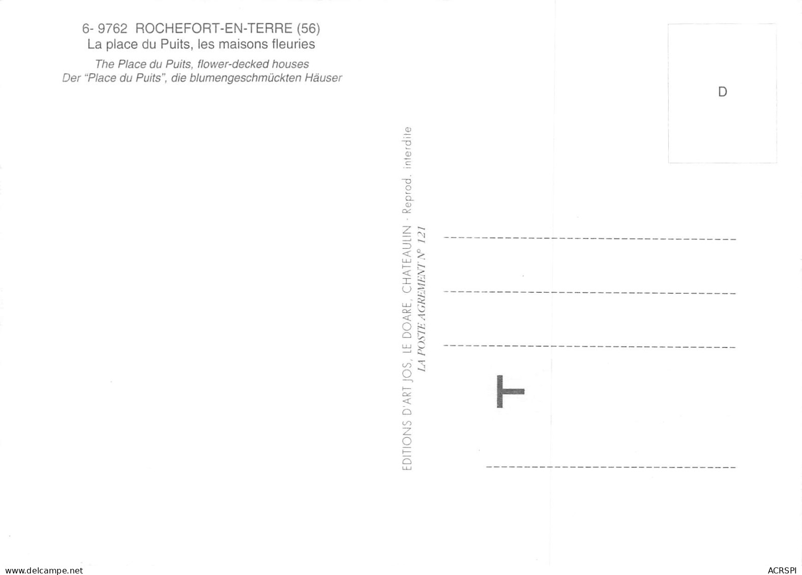 ROCHEFORT EN TERRE  La Place Du Puits, Les Maisons Fleuries    23 (scan Recto Verso)MH2940 - Rochefort En Terre