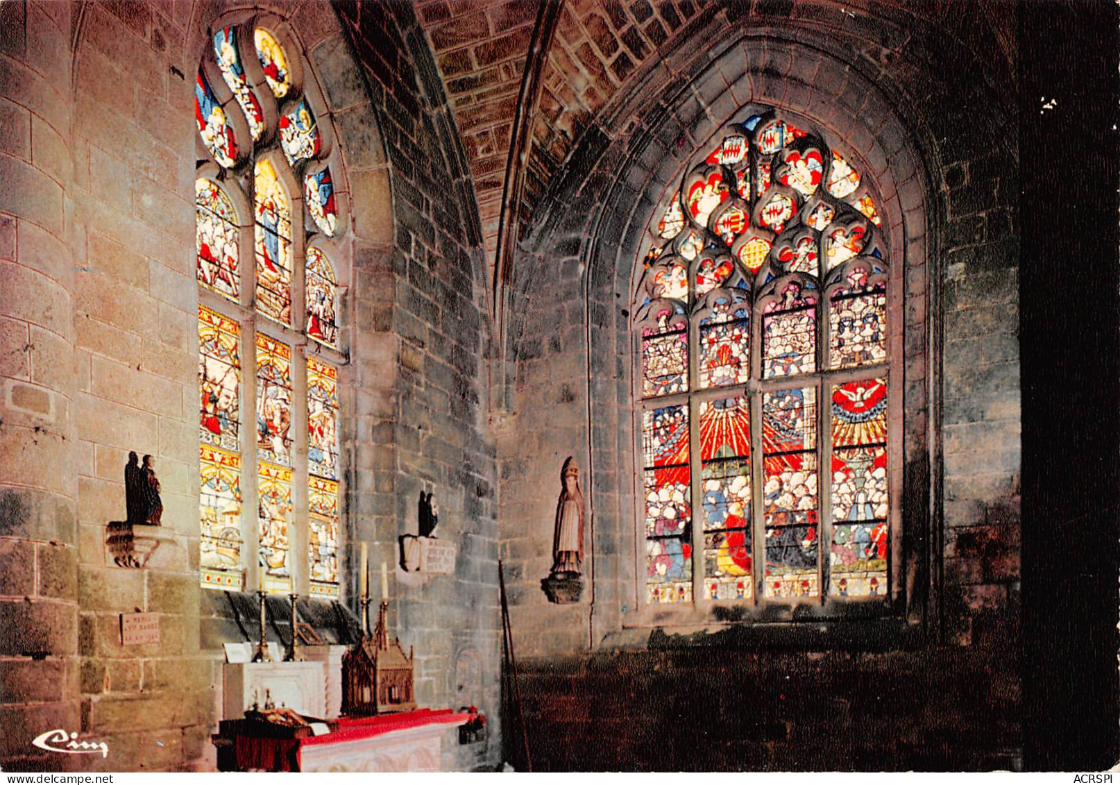 LE FAOUET  Le Vitrail De La Pentecôte De L'ascension - Chapelle Ste Barbe    40 (scan Recto Verso)MH2942 - Faouët