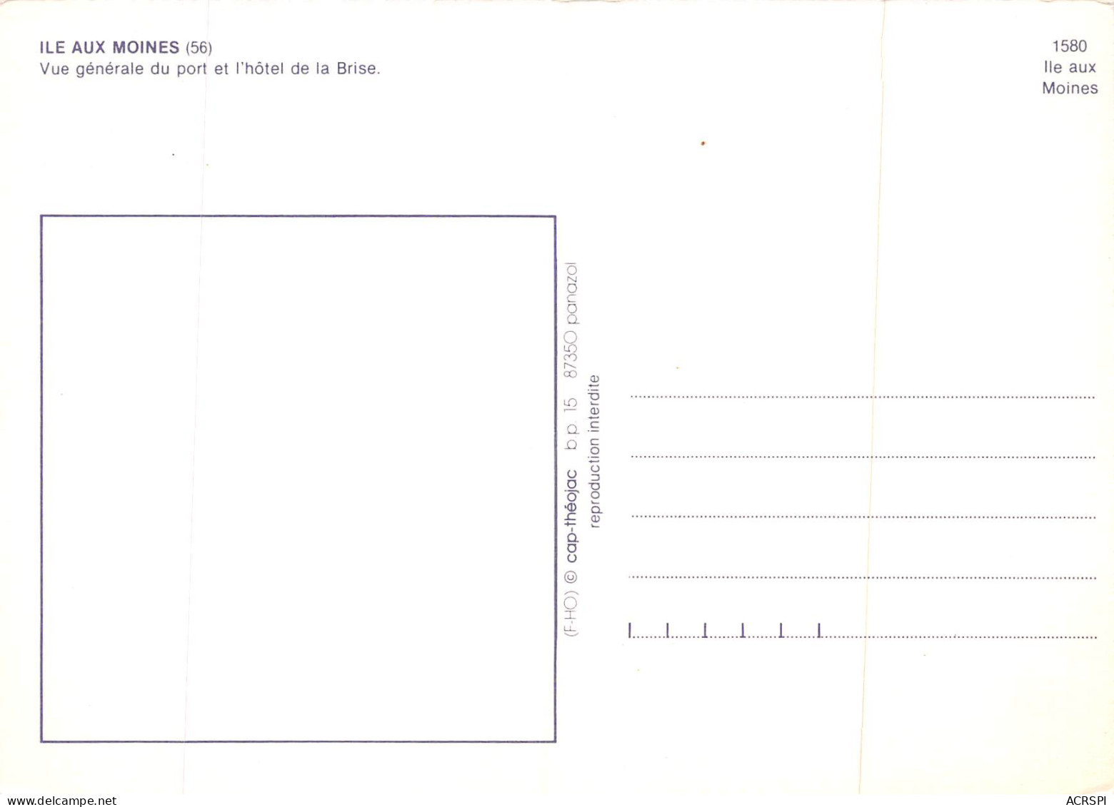 ILE AUX MOINES  Vue Générale Du Port Et L'hôtel De La Brise     3  (scan Recto Verso)MH2943 - Ile Aux Moines