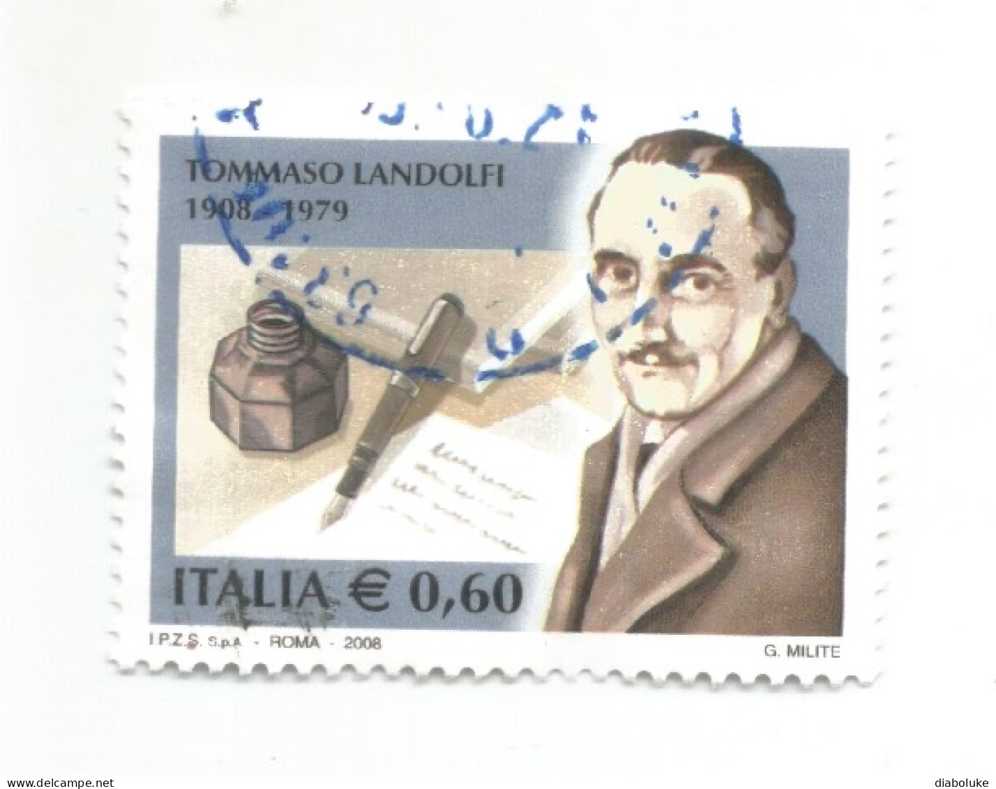 (REPUBBLICA ITALIANA) 2008, TOMMASO LANDOLFI - Serie Di 1 Francobollo Usato - 2001-10: Afgestempeld