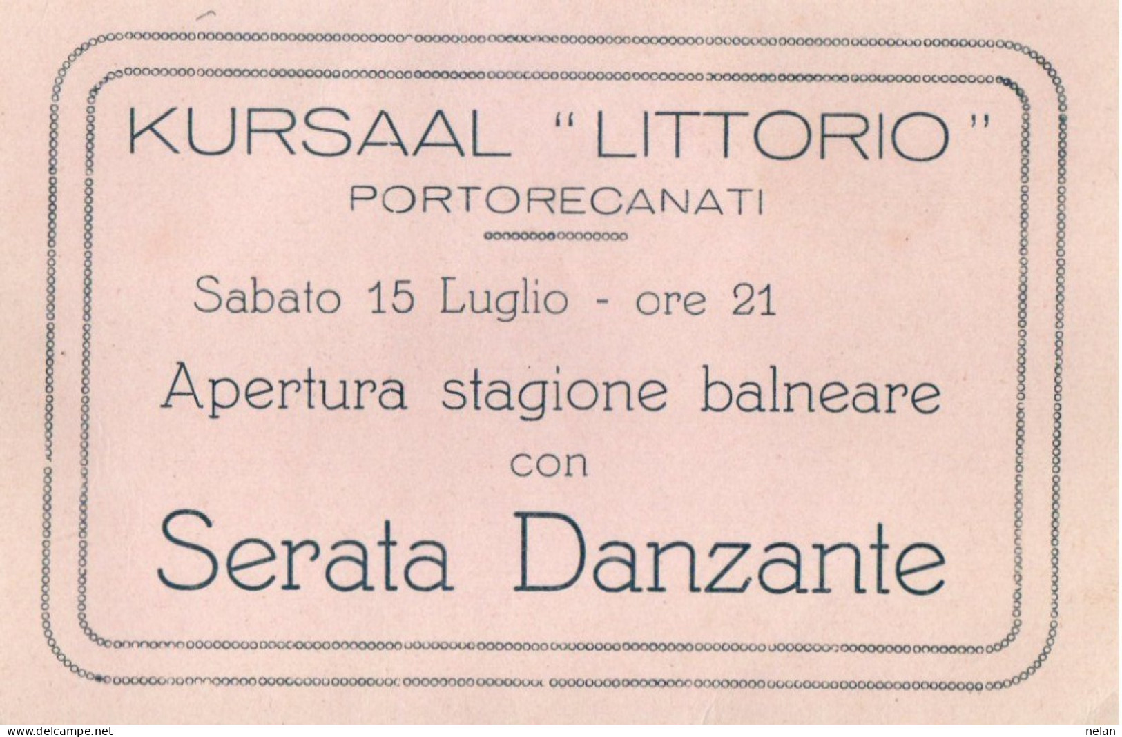 CARTOLINA PUBBLICITARIA - KURSAAL LITTORIA - PORTORECANATI - Macerata