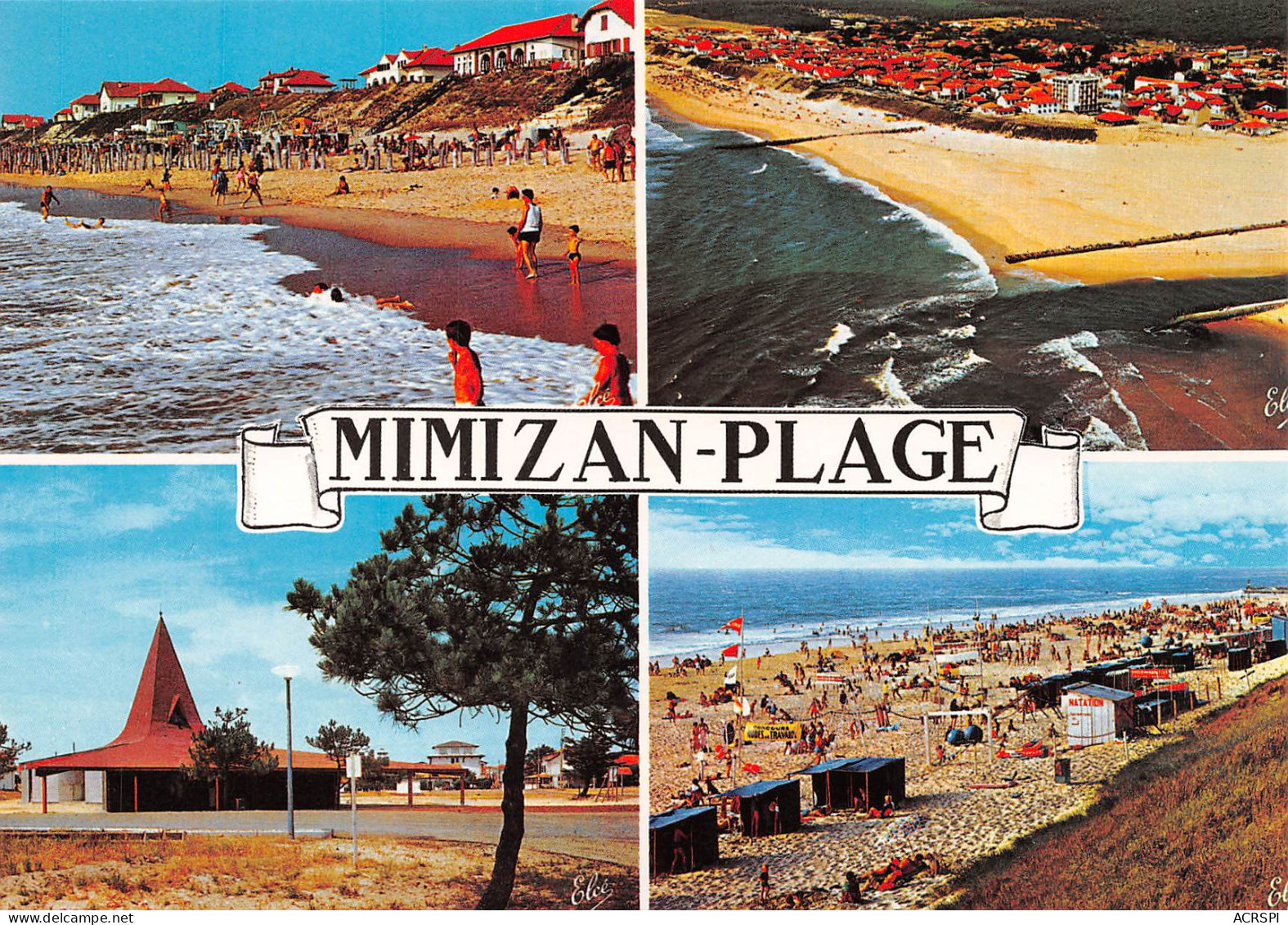 MIMIZAN PLAGE Vue Générale, Aérienne De La Grande Plage, La Nouvelle église De La Plage  34 (scan Recto Verso)MH2951 - Mimizan Plage