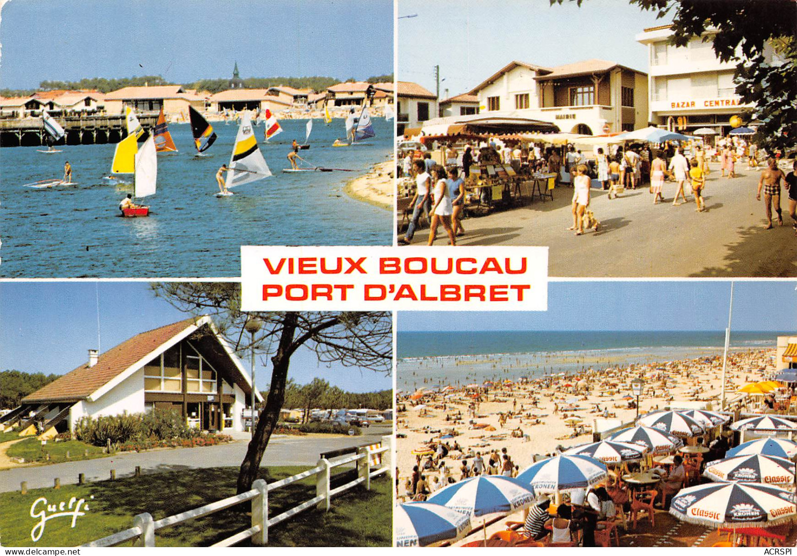 VIEUX BOUCAU  Le Lace De Port D'albret, Pl De La Mairie, Camping Les Sablères, La Plage  29 (scan Recto Verso)MH2952 - Vieux Boucau