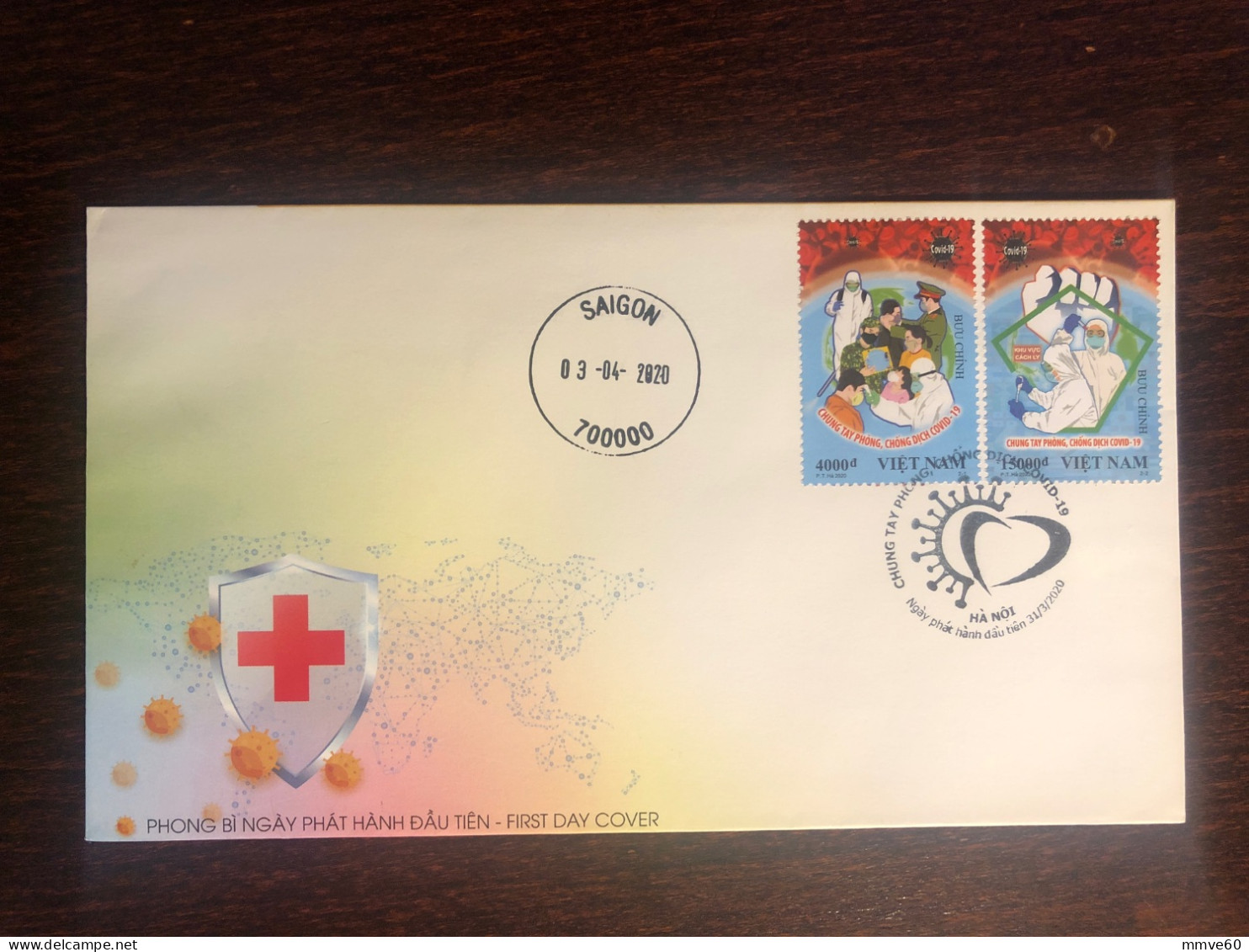 VIETNAM FDC COVER 2020 YEAR COVID RED CROSS HEALTH MEDICINE STAMPS - Viêt-Nam