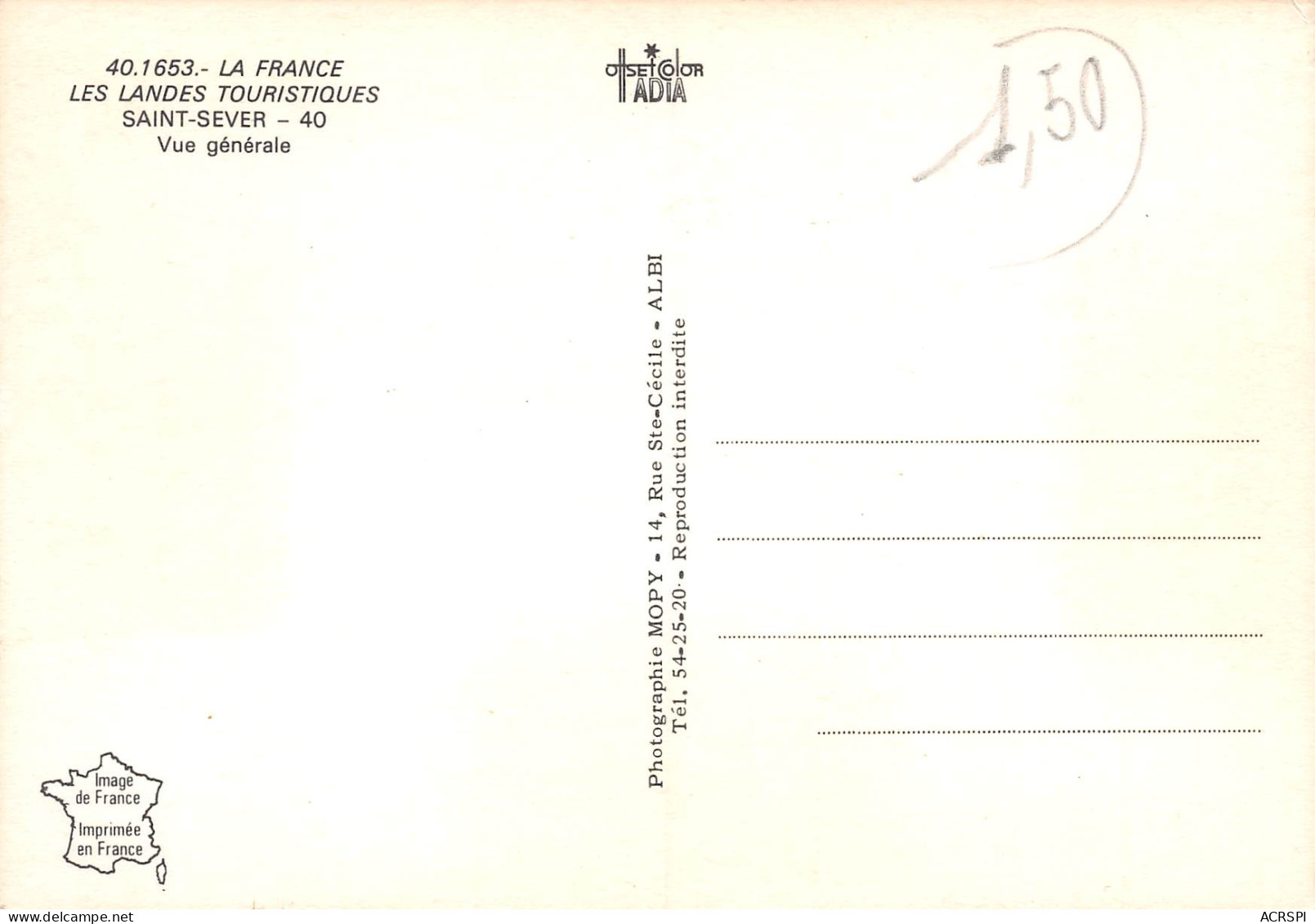 SAINT SEVER    Vue Générale   44 (scan Recto Verso)MH2952 - Saint Sever