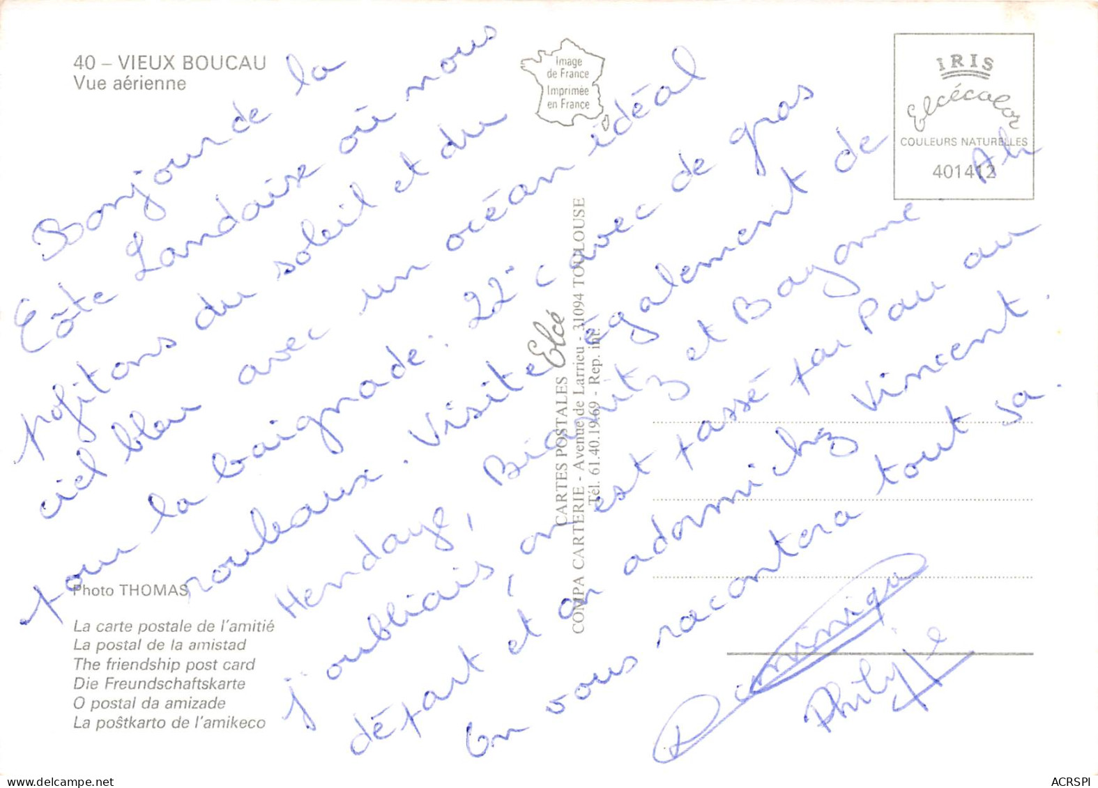 VIEUX BOUCAU   Vue Aérienne     3 (scan Recto Verso)MH2955 - Vieux Boucau