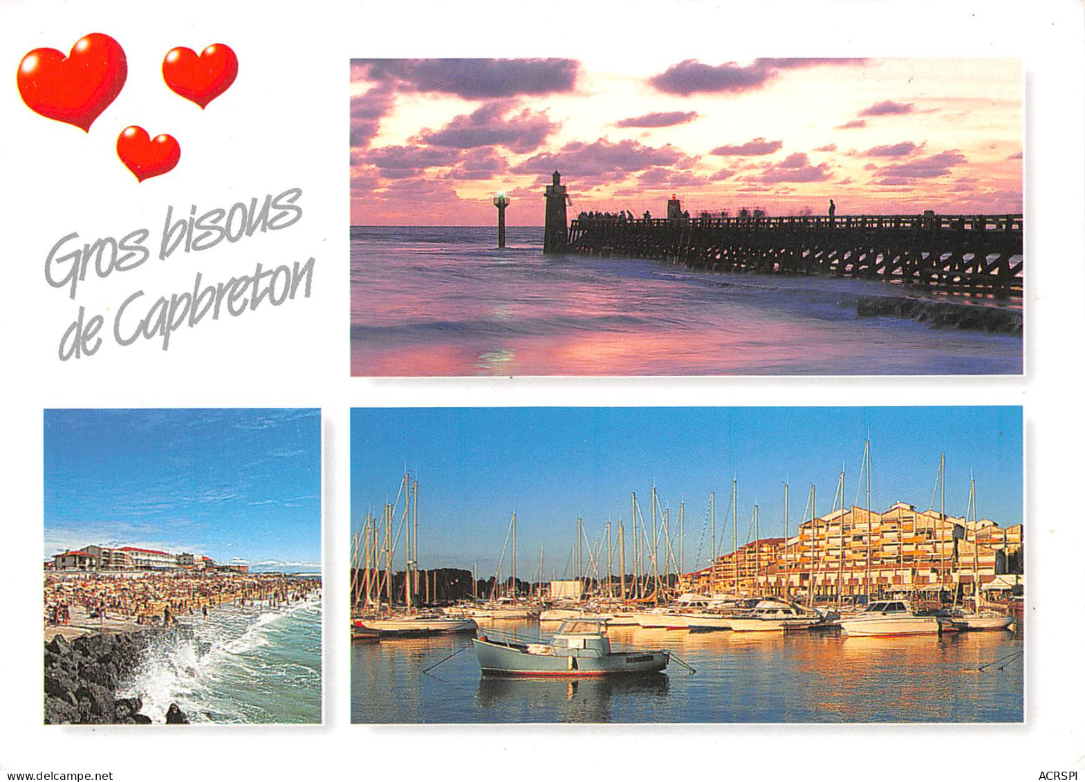 CAPBRETON La Jetée Au Crépuscule, La Plage, Le Port De Plaisance    2 (scan Recto Verso)MH2955 - Capbreton