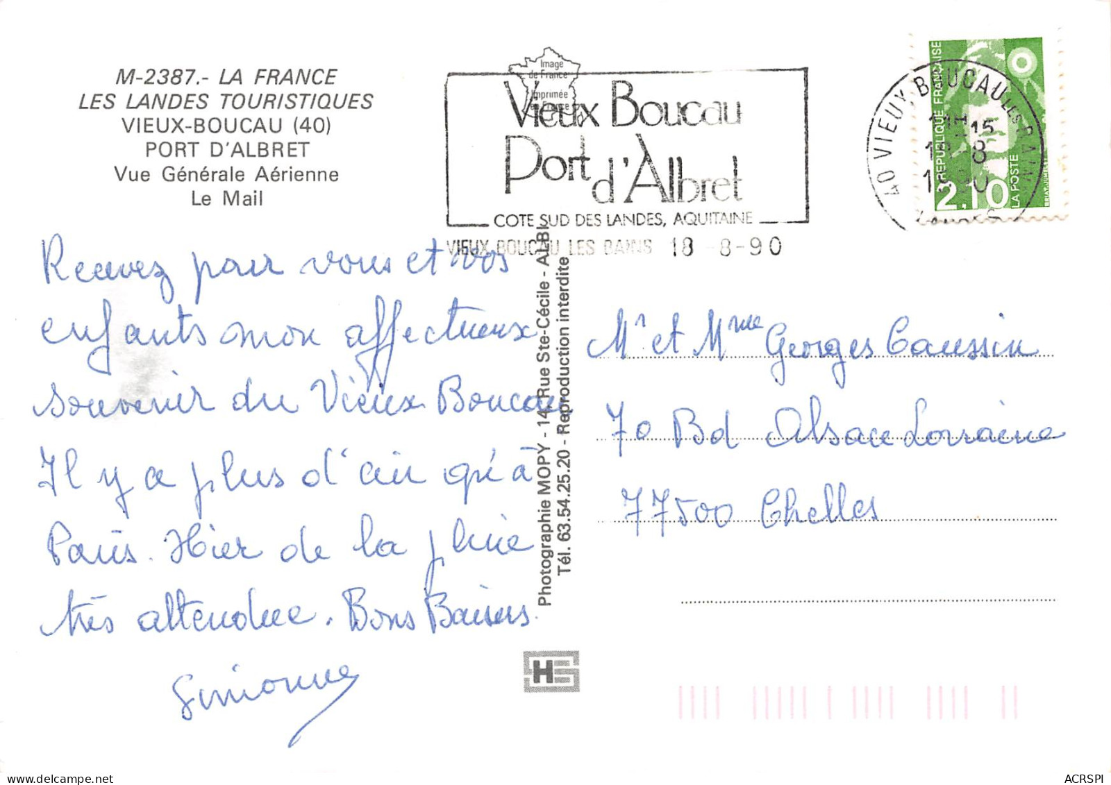 VIEUX BOUCAU PORT D'ALBRET  Vue Générale Aérienne - Le Mail    6 (scan Recto Verso)MH2955 - Vieux Boucau