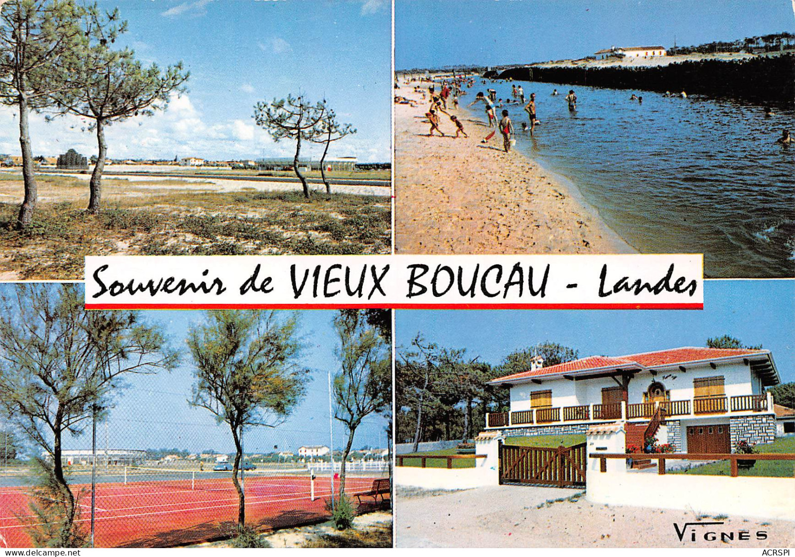 VIEUX BOUCAU Le Fronton, Les Arènes, Le Tennis, Le Courant, Villa Dans La Pinède   26 (scan Recto Verso)MH2956 - Vieux Boucau