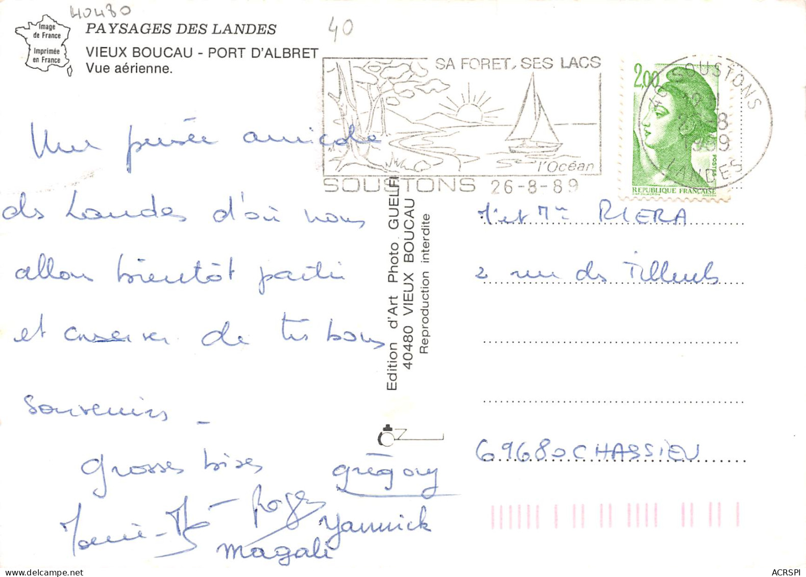 VIEUX BOUCAU PORT D'ALBRET   Vue Aérienne     36 (scan Recto Verso)MH2956 - Vieux Boucau