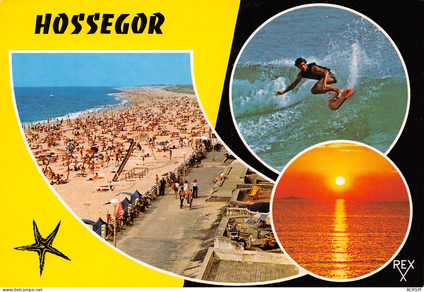 HOSSEGOR  La Plage, Surf Sur L'océan, Coucher De Soleil    16 (scan Recto Verso)MH2957 - Hossegor