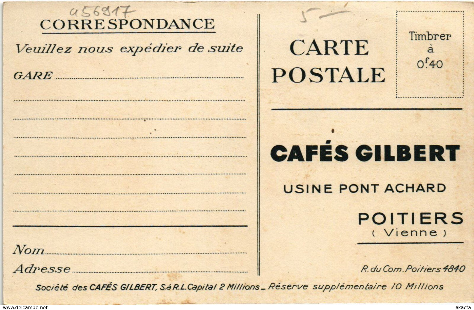 PC ADVERTISEMENT CAFÉS GILBERT BAR DE DÉGUSTATION COFFEE (a56917) - Publicité