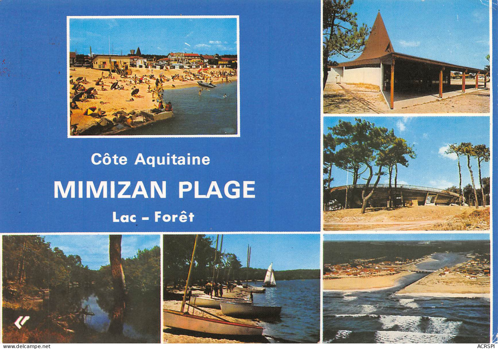 MIMIZAN PLAGE La Plage, L'église, Les Arènes, Le Courant , Vue Générale    12 (scan Recto Verso)MH2958 - Mimizan Plage