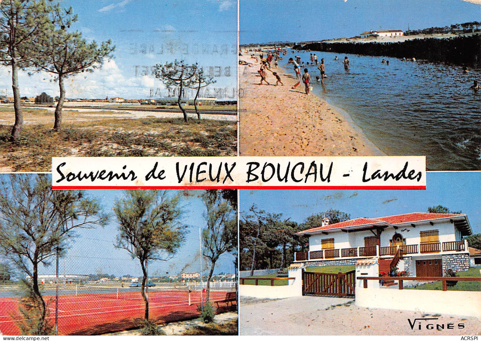 VIEUX BOUCAU  Le Fronton, Les Arènes, Le Tennis, Le Courant, Villa Dans La Pinède      6 (scan Recto Verso)MH2959 - Vieux Boucau