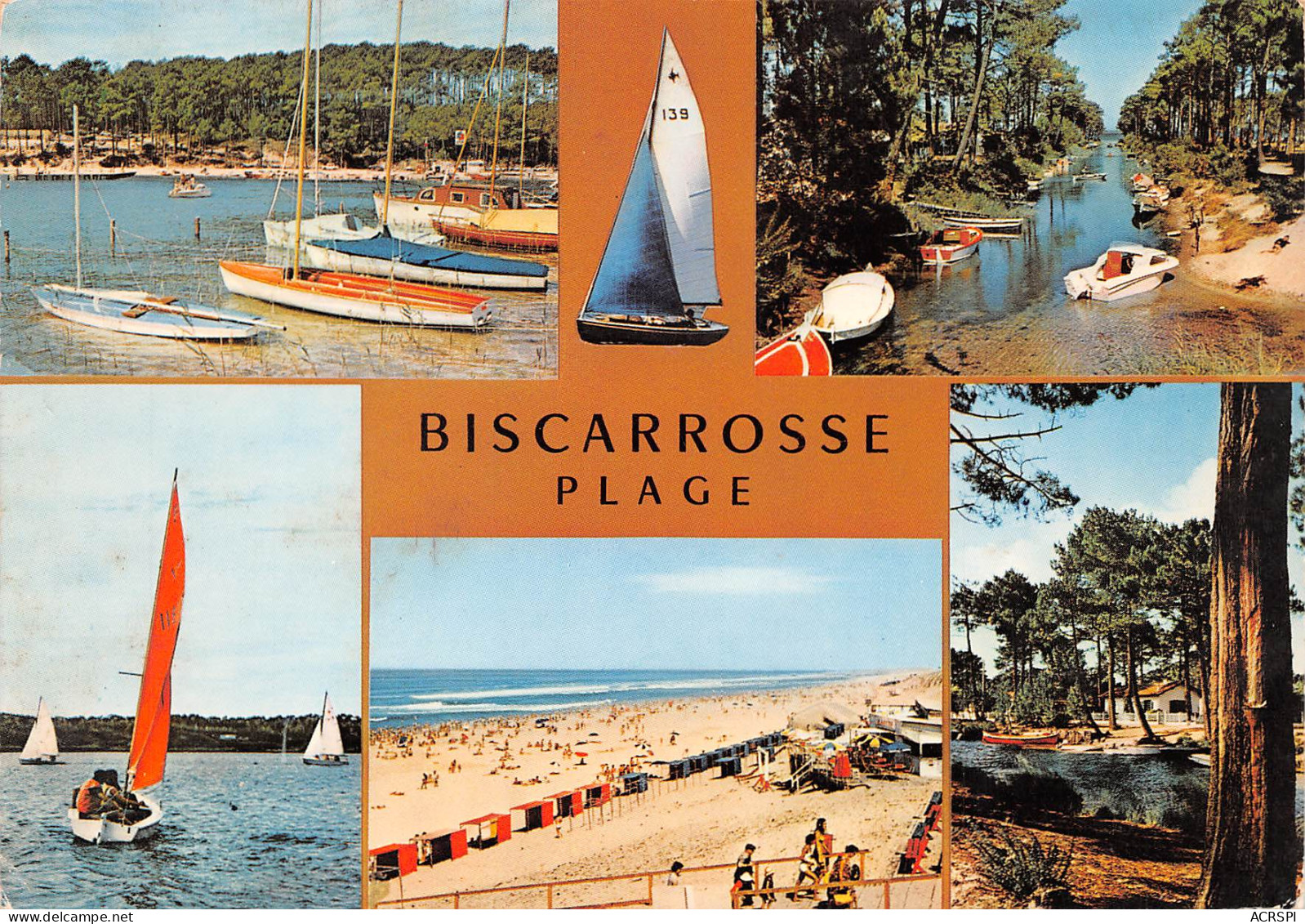 BISCAROSSE PLAGE  Port Maguide, Canal De Navarosse, Régates Sur Le Lac, La Plage     5 (scan Recto Verso)MH2959 - Biscarrosse