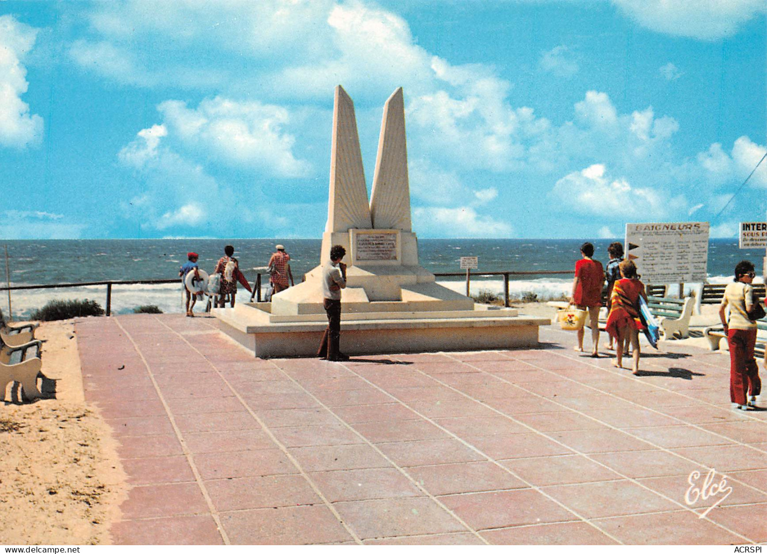 MIMIZAN PLAGE   Le Monument Aux Aviateurs  Les Ailes   14  (scan Recto Verso)MH2962 - Mimizan Plage