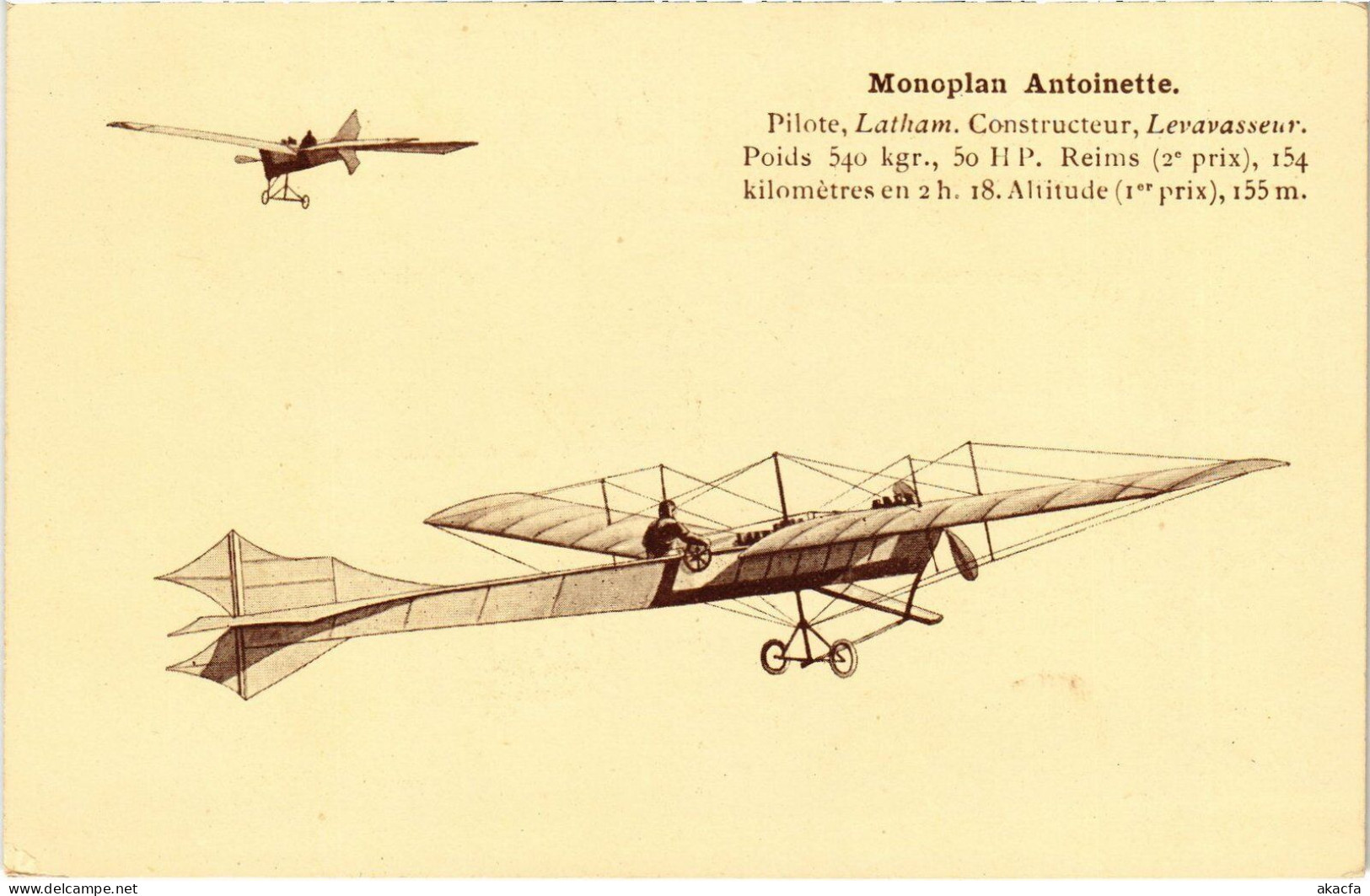 PC AVIATION MONOPLAN ANTOINETTE (a55014) - Otros & Sin Clasificación