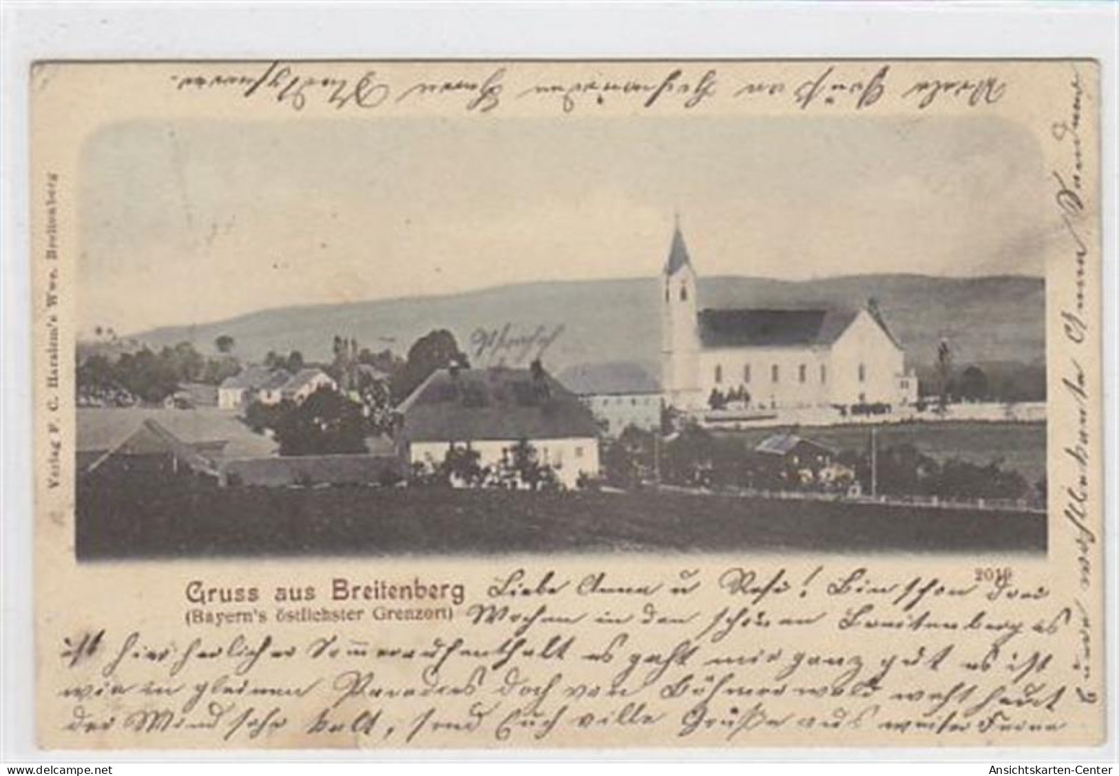 39024307 - Gruss Aus Breitenberg. Totalansicht Gelaufen 1903. Kleine Knicke An Den Ecke N Oben Links Und Rechts. Vorder - Passau
